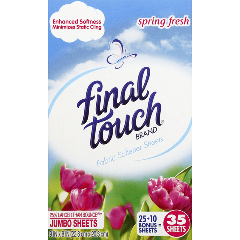 Final Touch Fabric Softener Sheets, Spring Fresh, Jumbo (35 each) Instacart