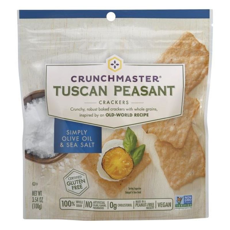 Crunchmaster Crackers, Gluten Free, Tuscan Peasant, Simply Olive Oil & Sea Salt (3.54 oz) from