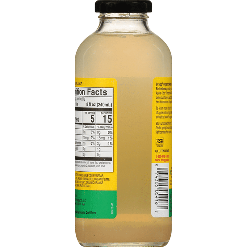 Bragg Apple Cider Vinegar, Organic, Lime Citrus, Prebiotic (16 oz) Instacart
