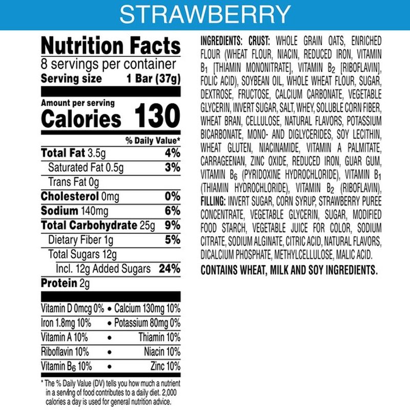 nutri grain strawberry nutrition facts