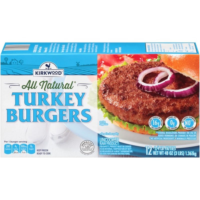 Kirkwood All Natural Turkey Burgers (12 ct) Instacart