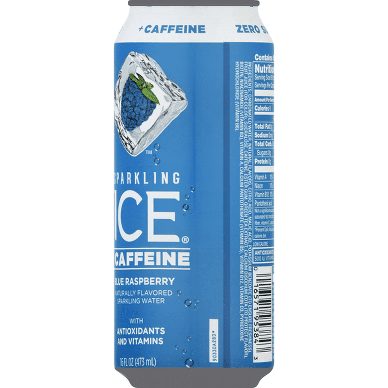 Sparkling ICE Blue Raspberry Plus Caffeine Sparkling Water (16 oz