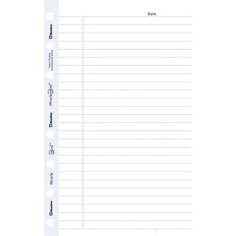 Rediform 50 Sheets/Pack MiracleBind Ruled Paper Refill Sheets - White - 8" X 5"