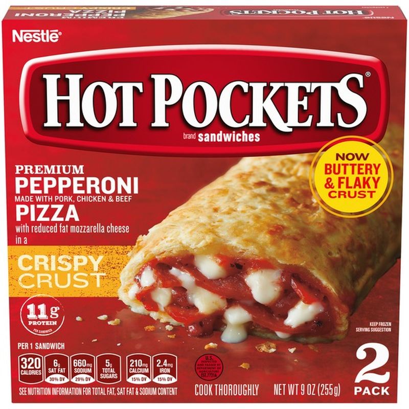 Hot Pockets Frozen Snack - Pepperoni Pizza Frozen Sandwiches (4.5 oz ...