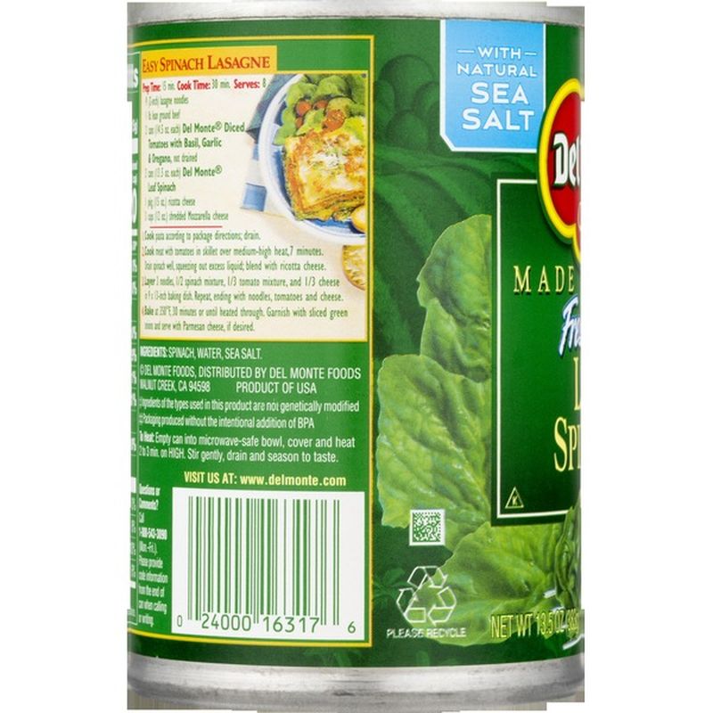 Del Monte Leaf Spinach (13.5 oz) from Giant Food Stores Instacart
