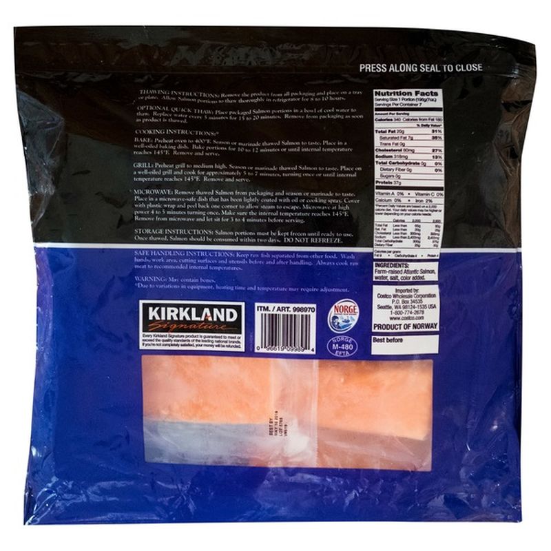 Kirkland Signature Farmed Atlantic Salmon Individually Wrapped Kirkland Signature Farmed Atlantic Salmon Individually Wrapped, 3 lb (3