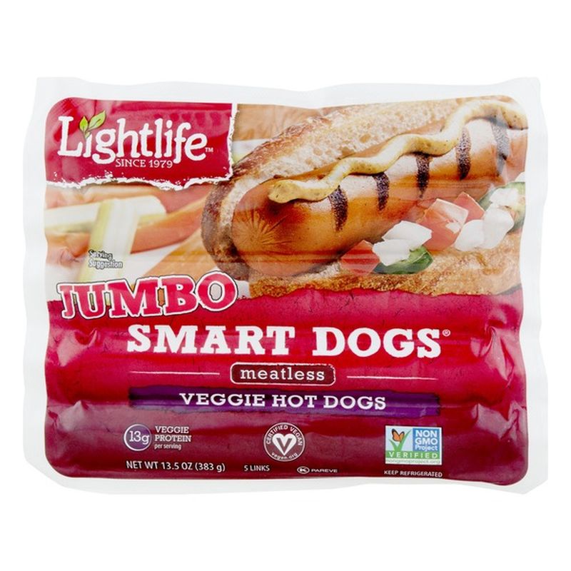 Lightlife Jumbo Veggie Protein Smart Dogs Links (13.5 oz) - Instacart