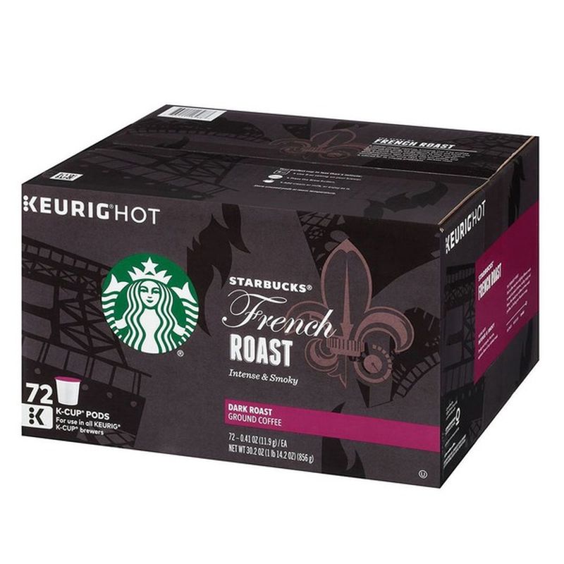Starbucks French Roast Dark KCup Pods Ground Coffee (0.42