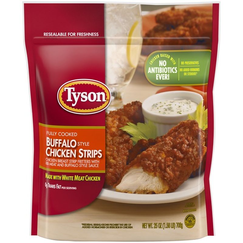 Tyson Fully Cooked Buffalo Style Chicken Strips, Frozen (25 Oz) From ...