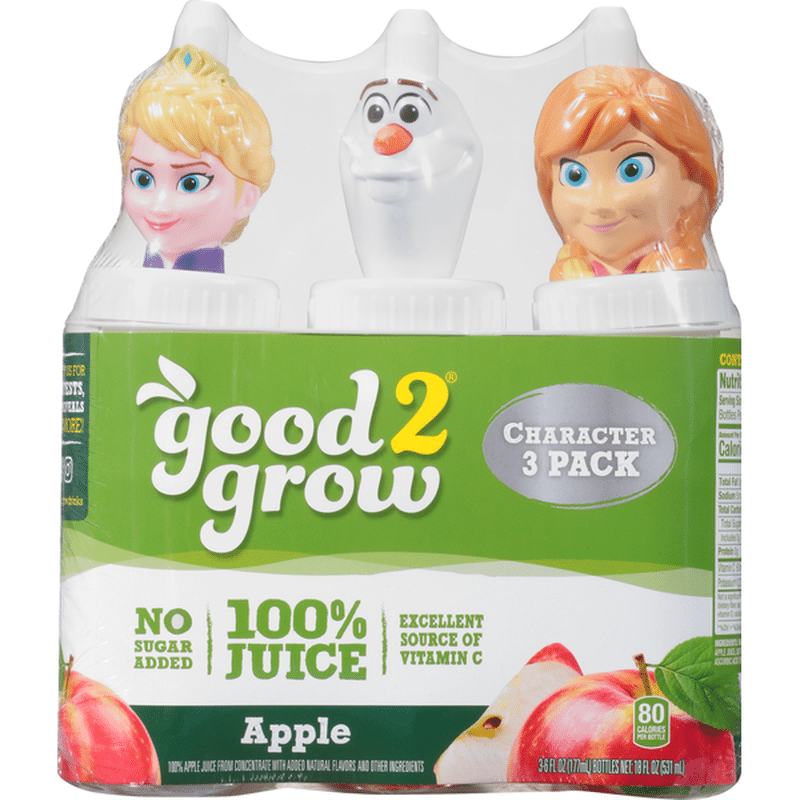 good2grow 100% Juice, Apple, 3 Character Pack (6 fl oz) - Instacart