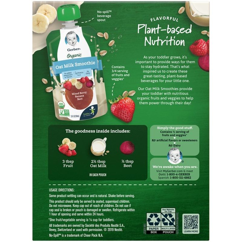 gerber organic oat milk smoothie