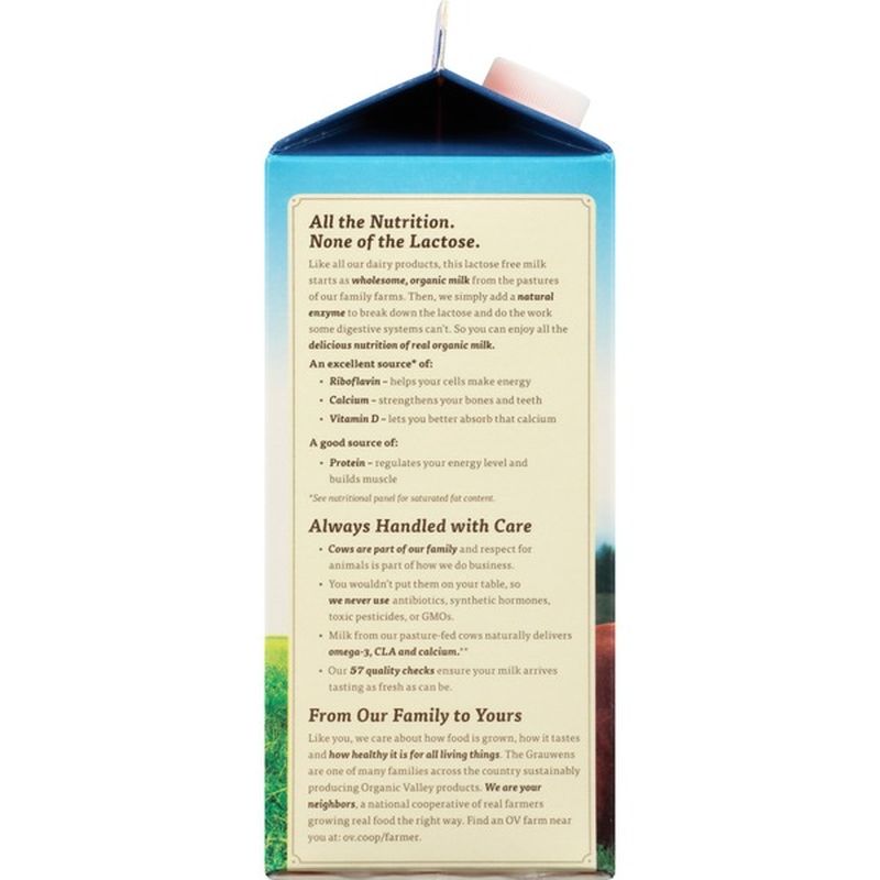 Organic Valley Ultra Pasteurized Organic Lactose Free Whole Milk (64 oz