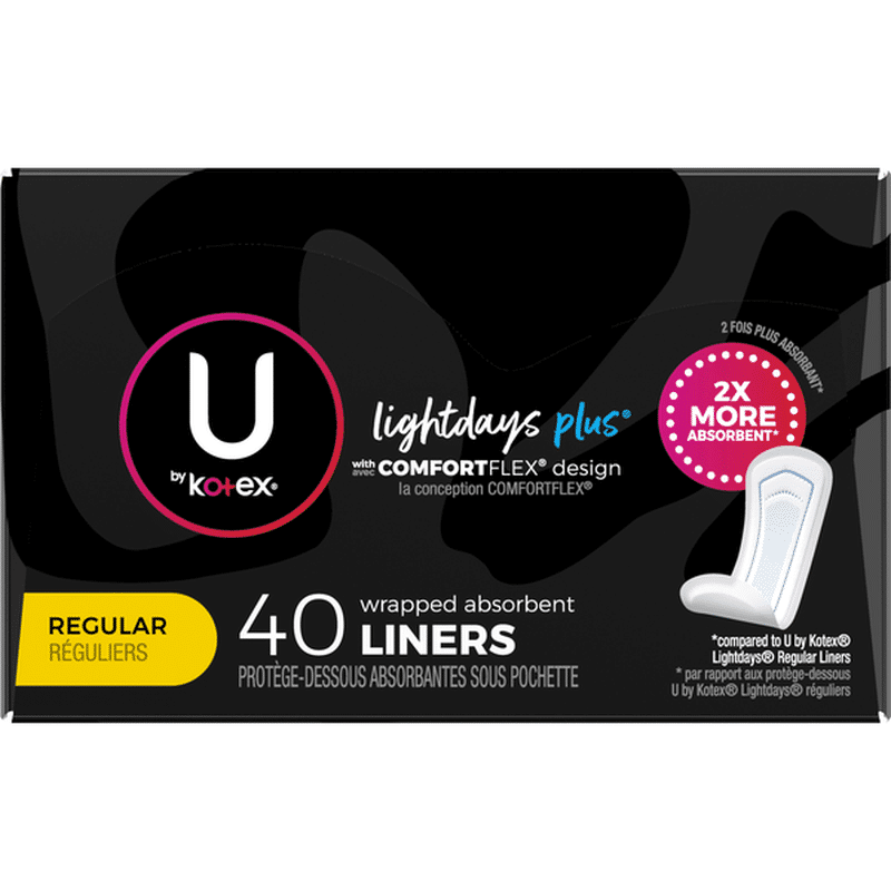 U By Kotex Lightdays Plus Liners 40 Each Instacart