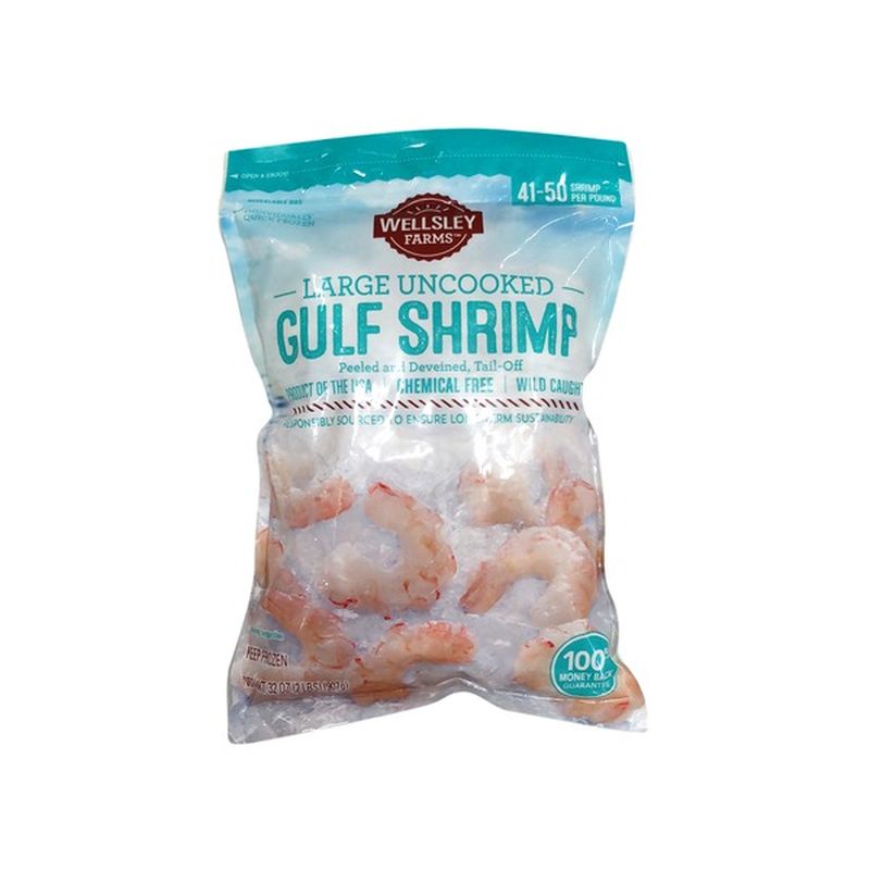 Wellsley Farms Peeled And Deveined, Tail-off Large Uncooked Gulf Shrimp ...