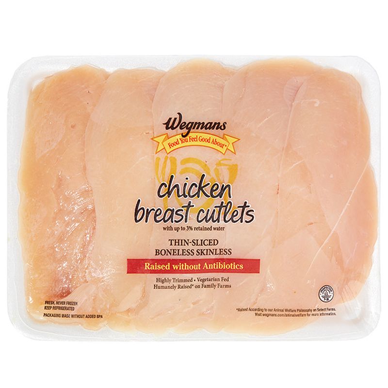 Wegmans Food You Feel Good About Thin Sliced Chicken Cutlets