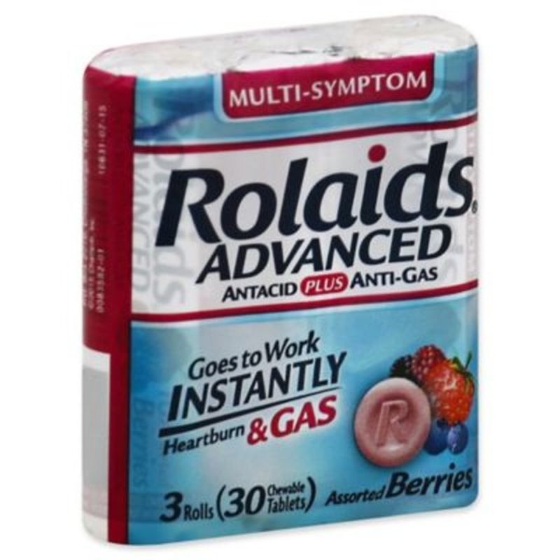 Rolaids Antacid Plus AntiGas, MultiSymptom, Tablets, Assorted Berries (3 each) Instacart
