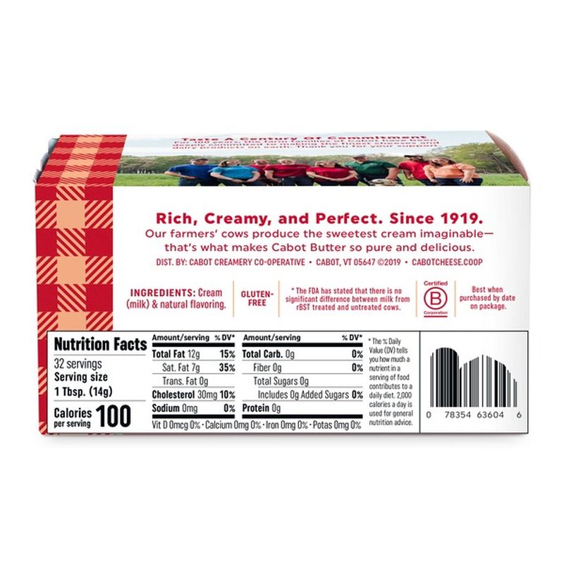Cabot Creamery Unsalted Butter Quarter Sticks (4 oz) from Costco