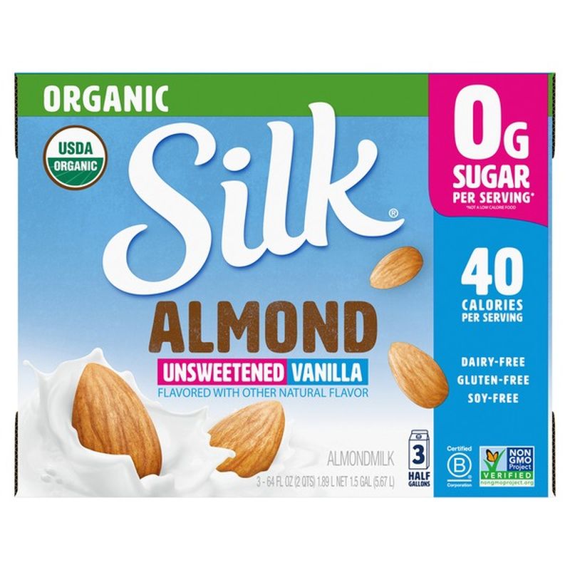 Silk Unsweetened Vanilla Almond Milk 64 Fl Oz Instacart