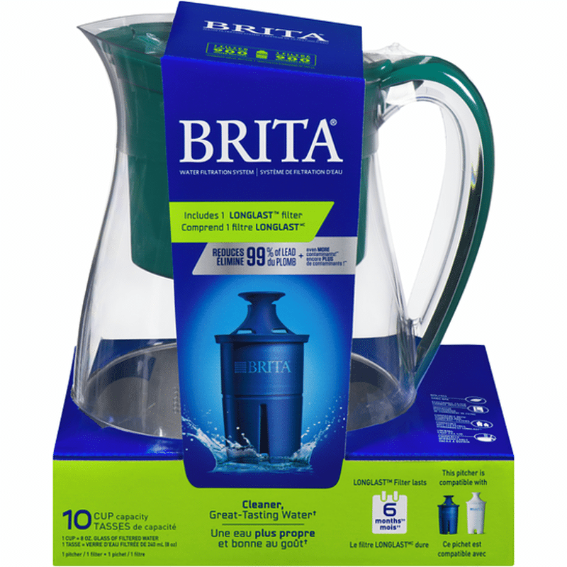 Brita Monterey Green Water Filter Pitcher With Longlast Filter (each ...