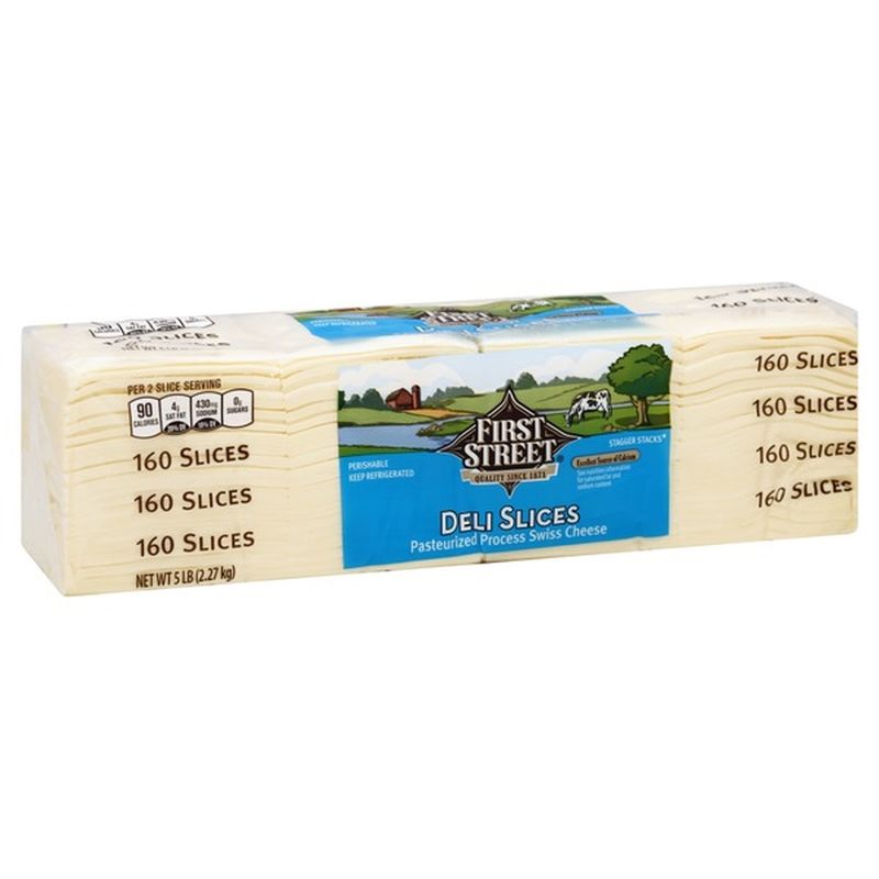 First Street Deli Slices Pasteurized Process Swiss Cheese (5 lb) Instacart