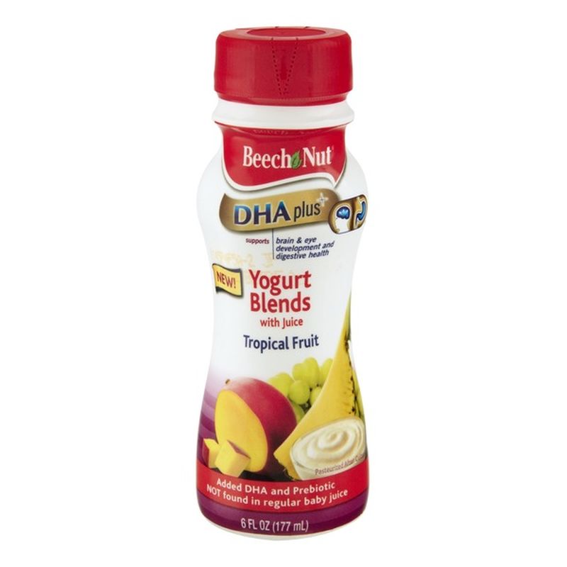 BeechNut Beech Nut DHA Plus Tropical Fruit Yogurt Blends with Juice (6