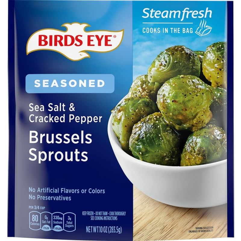 Birds Eye Brussels Sprouts, Sea Salt & Cracked Pepper, Seasoned (10 oz