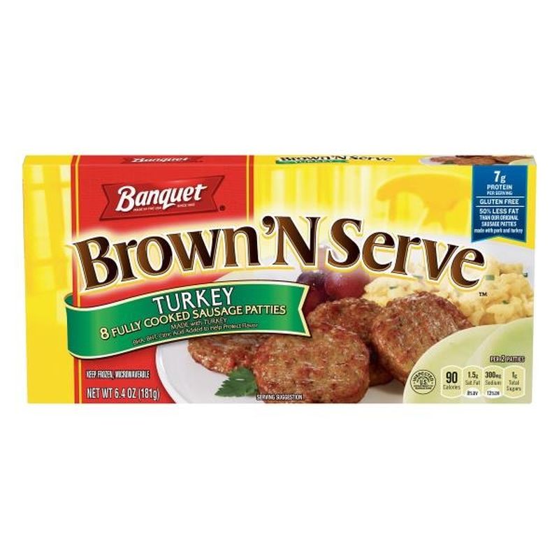 Banquet Brown N Serve Turkey Sausage Patties (8 ct) from Publix Instacart