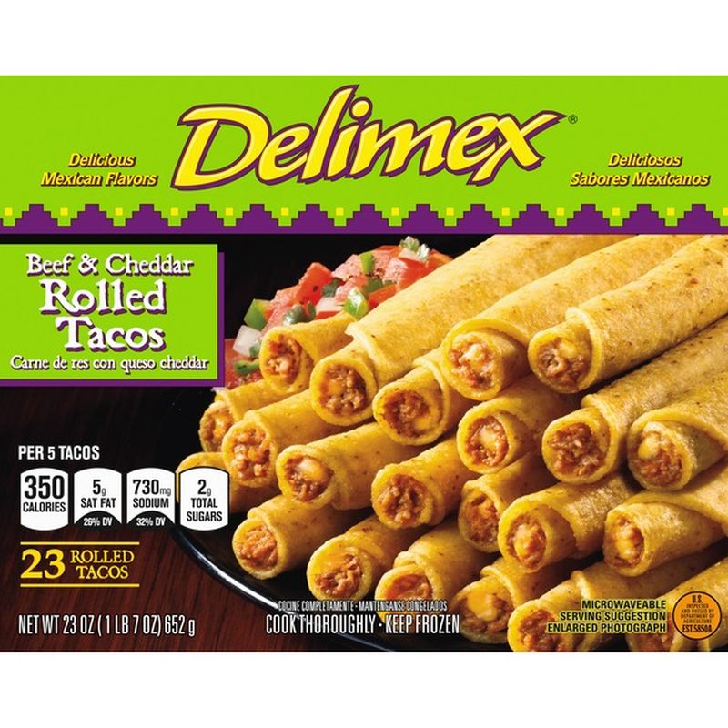 Delimex Beef & Cheddar Rolled Tacos (23 oz) Instacart