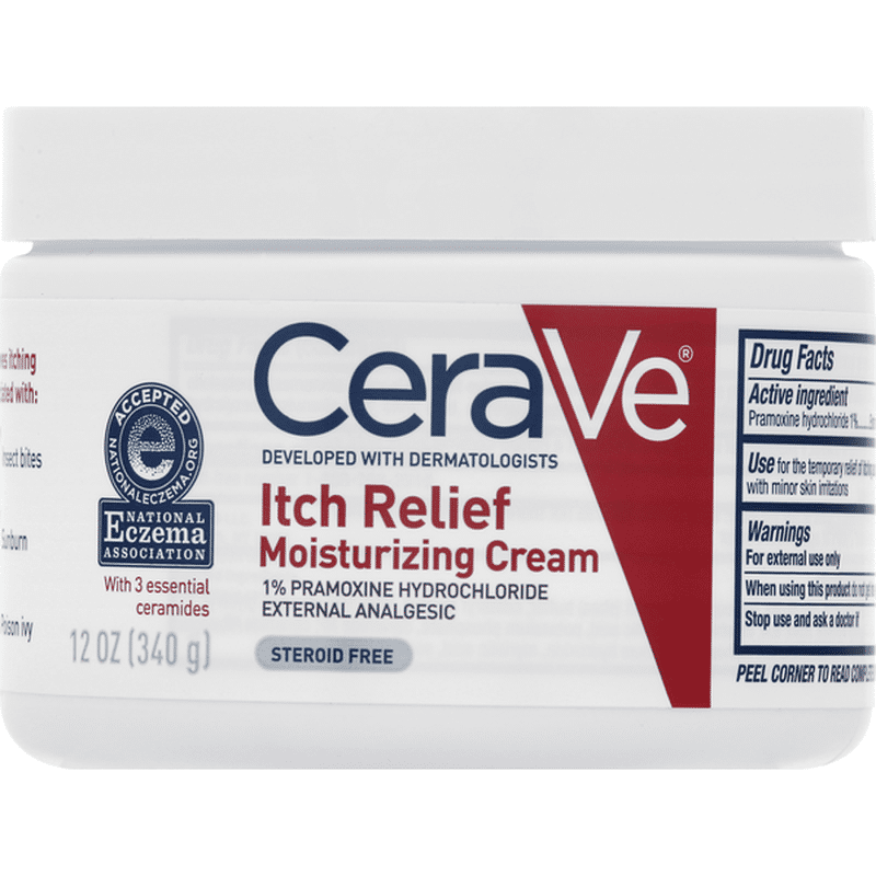 CeraVe Moisturizing Cream, Itch Relief (12 oz) - Instacart