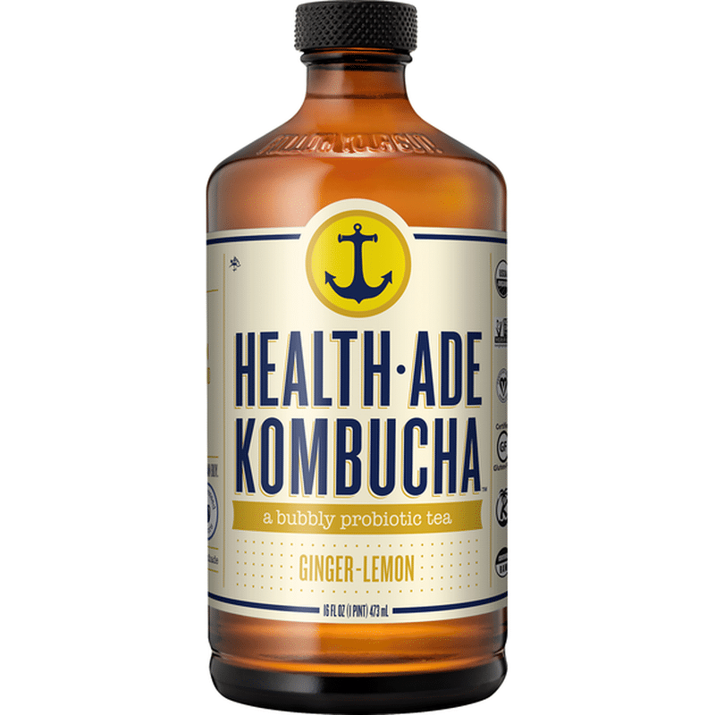 HealthAde Kombucha Kombucha, GingerLemon (16 oz) from Falletti Foods