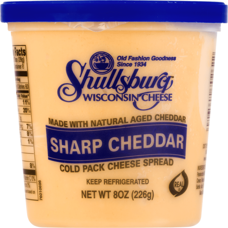 Shullsburg Wisconsin Cheese Cold Pack Cheese Spread Sharp Cheddar (8 oz