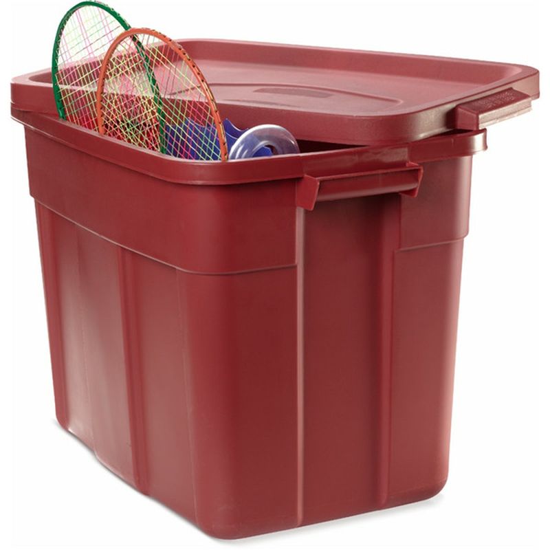 Rubbermaid 18 Gallon Auburn Roughneck Storage Box With Lid