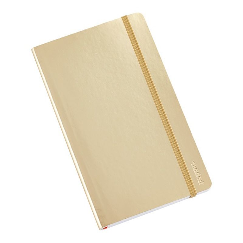 Poppin 5.5" x 3.5" Medium Metallic Gold Soft Cover Notebook