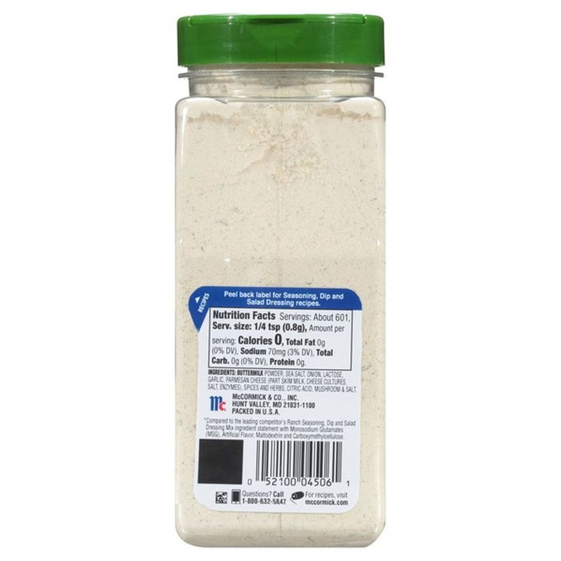 McCormick® Gluten Free Ranch Seasoning (17 oz) Instacart
