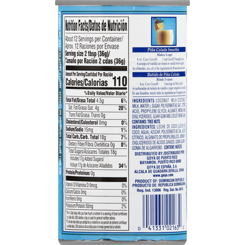 Goya Cream of Coconut (15 oz) Instacart