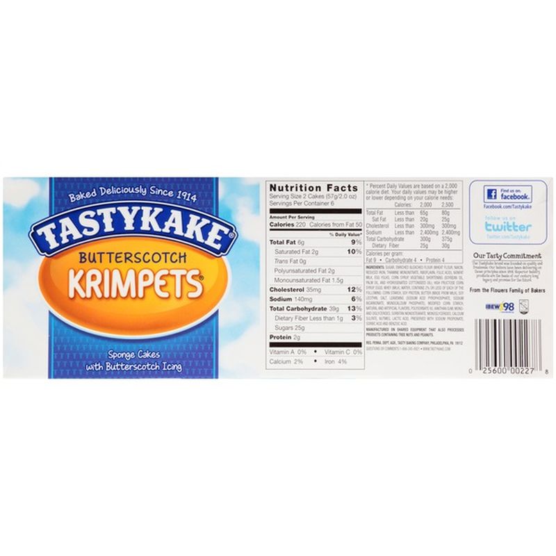 Tastykake Butterscotch Krimpets Cakes (2 oz) Instacart