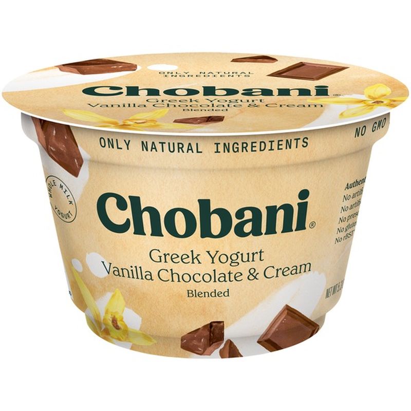 Chobani Greek Yogurt, Vanilla Chocolate & Cream Blended (5.3 oz) from