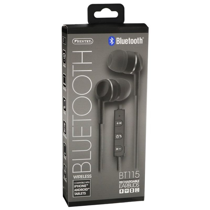 Sentry Industries Inc. Black Bluetooth Stereo Earbuds with Microphone