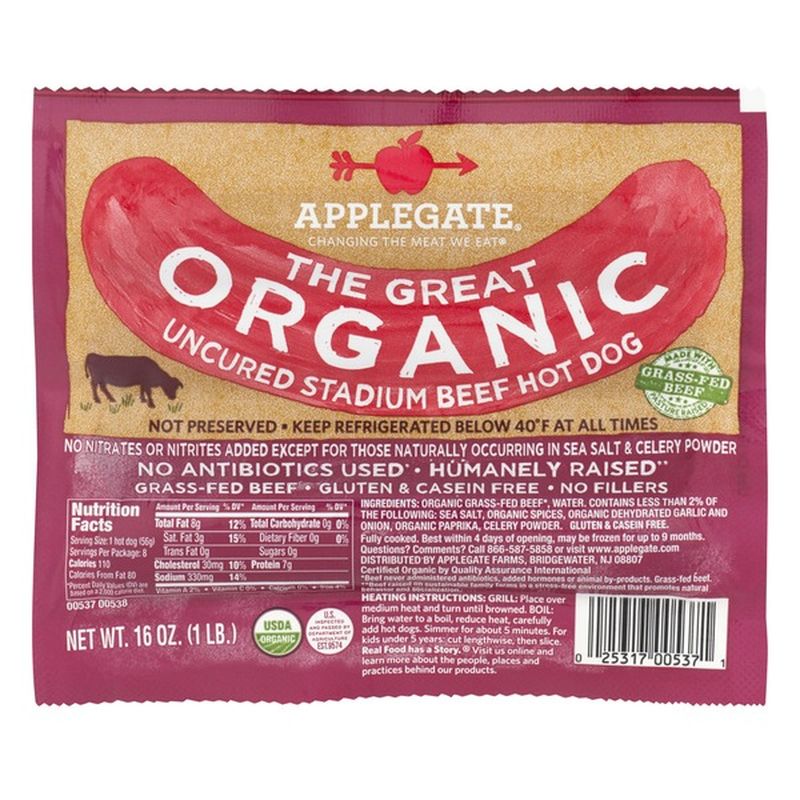 Applegate Organic Stadium Hot Dogs (16 oz) Instacart
