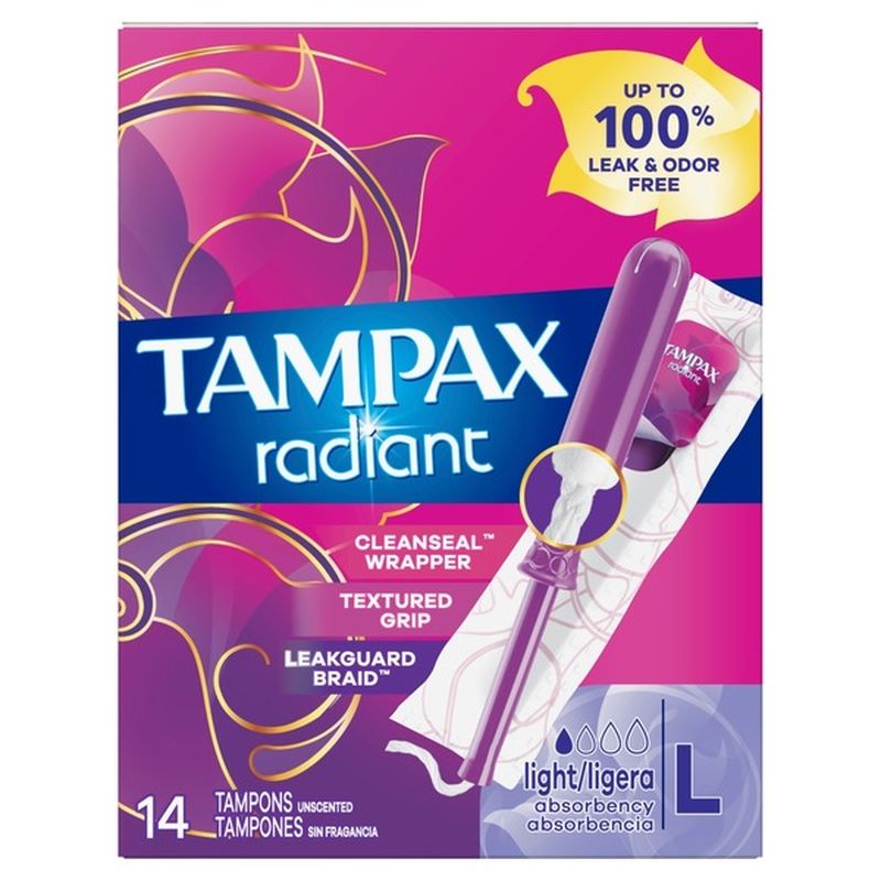Tampax Tampons Unscented Light Absorbency (14 ct) Instacart