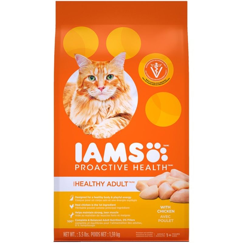 IAMS Proactive Health Healthy Adult Cat Food with Chicken (3.5 lb ...