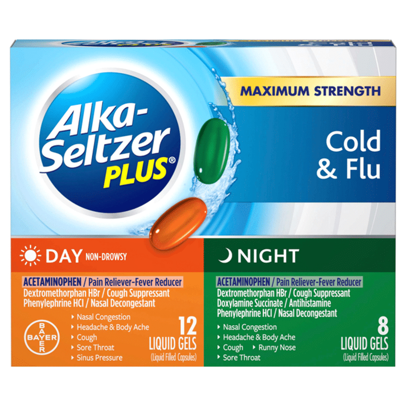 Alka-Seltzer Plus Cold & Flu Maximum Strength Day & Night Liquid Gels