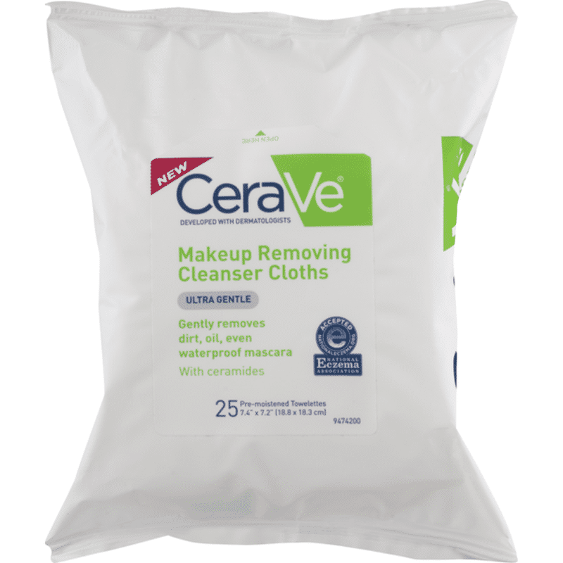 CeraVe Makeup Removing Cleanser Cloths Ultra Gentle (25 ct) Instacart
