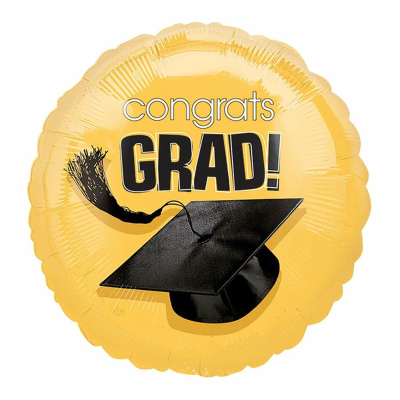 Anagram 18" Congrats Grad School Colors Graduation Gold Foil Balloon