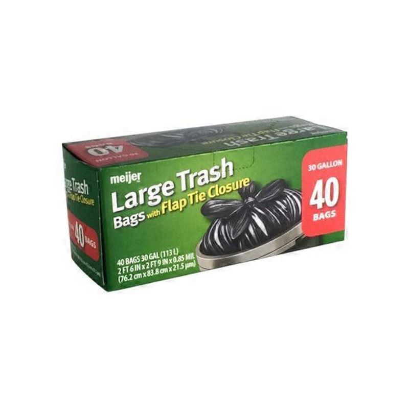 Meijer 30 Gallon Large Trash Bag With Flap Tie Closure (each) Delivery