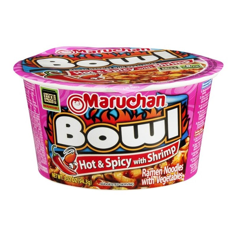 Maruchan Ramen Noodles, With Vegetables, Hot & Spicy With Shrimp (3.32 ...