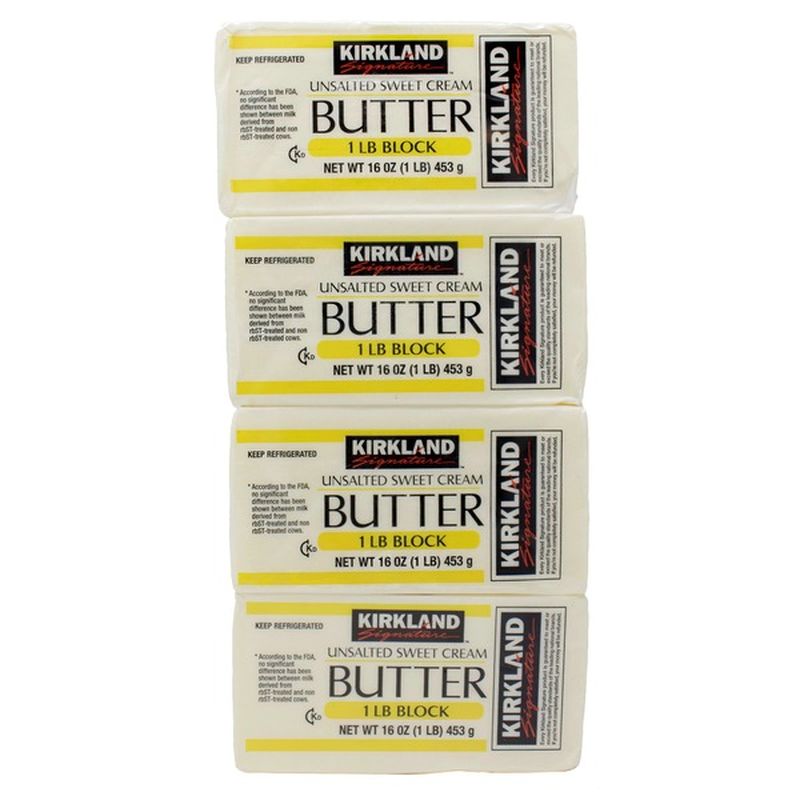 Kirkland Signature Unsalted Butter, 4 x 1 lb