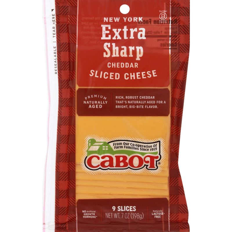 Cabot Sliced Cheese, Cheddar, Extra Sharp, New York (9 Each) - Instacart