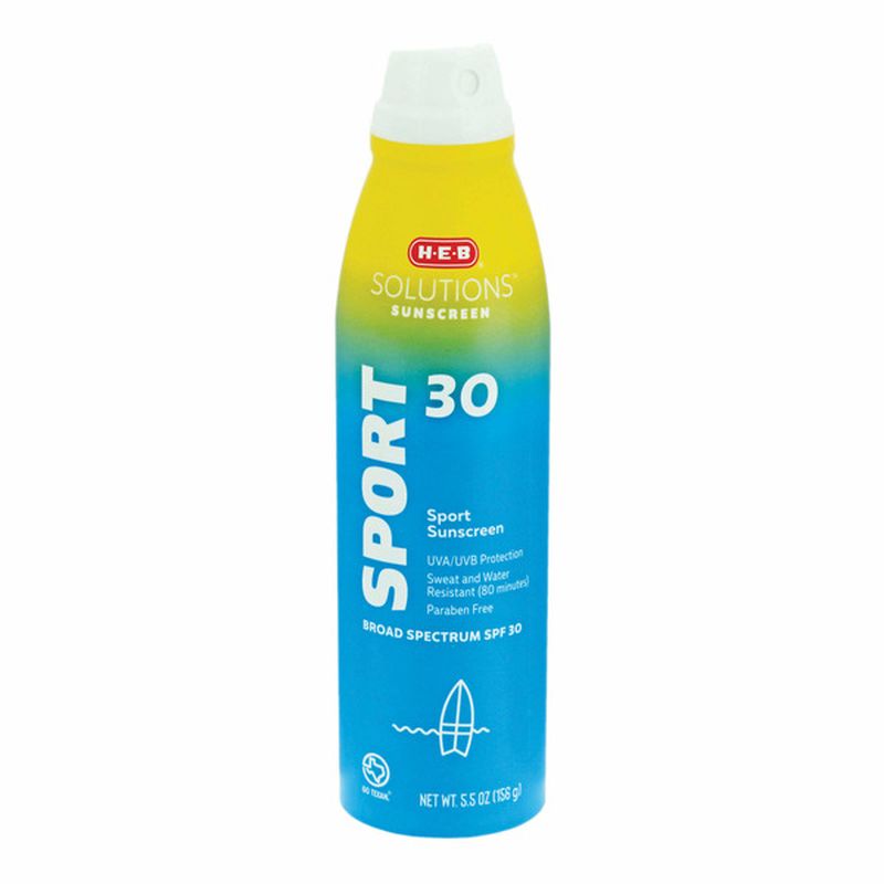 H-E-B Solutions Sport Broad Spectrum Sunscreen Spray Spf 30
