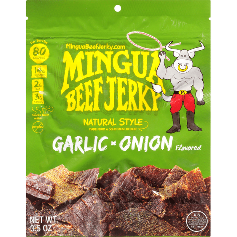 Mingua Beef Jerky Beef Jerky, Garlic x Onion Flavored, Natural Style (3